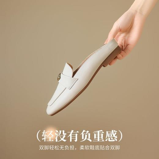 ZHR则则方头山茶花穆勒拖鞋女鞋2025新款优雅山茶花舒适透气单鞋 商品图2