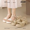 ZHR则则厚底一字带凉鞋2025新款松糕底时装凉鞋法式气质女鞋透气 商品缩略图2