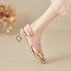 【预售5天】法式气质水钻高跟凉鞋女夏季新款鱼嘴后空方头百搭粗跟凉鞋MBJR&6931 商品缩略图2