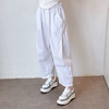 新款棉感休闲度假风白色萝卜裤 商品缩略图1