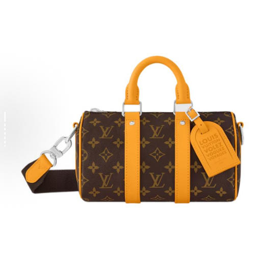 顶级免税版 VIP专柜体验 收到即官网同样 LV keepall 25枕头包 老花拼黄不一样的配色 不一样的感觉 高级感拉满，男女通用哦~ 商品图0