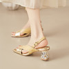 【预售5天】法式气质水钻高跟凉鞋女夏季新款鱼嘴后空方头百搭粗跟凉鞋MBJR&6931 商品缩略图3