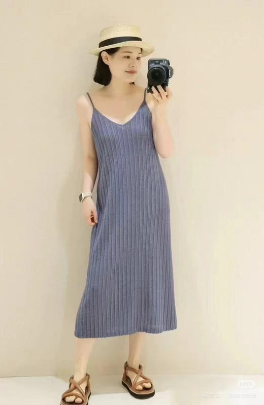 68-3 排他性独家圆正 小禾 真丝亚麻 弹力针织长裙 针织短袖 桑拿天太理想 我穿M略小如图 商品图2