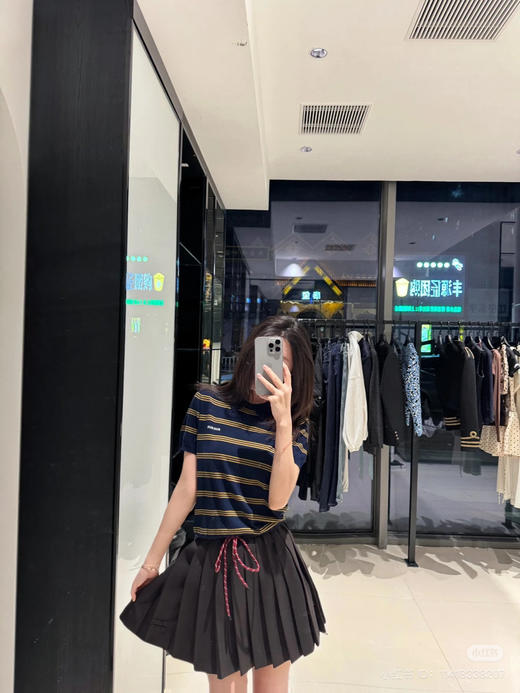 68-4 独家圆正 miu夏季的羊绒 温润舒爽 条纹针织polo衫 我穿42合身44宽松 商品图6