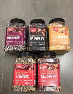 梦思香罐装粥紫薯黑米粥配料丰富莲子百合谷物1kg罐装杂粮粥同款