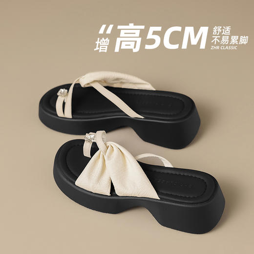 ZHR网红超火凉拖女夏外穿2025新款增高厚底百搭绝美海边凉鞋 商品图2