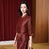 春夏国风新中式绣暗纹提花香云纱刺绣显瘦复古盘扣两件套装KQ-221851+黑裤221866或红裤221867 商品缩略图3