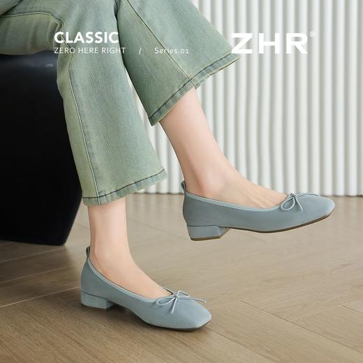 ZHR则则马卡龙浅口单鞋芭蕾风粗跟一脚蹬2025新款法式玛丽珍女鞋 商品图9