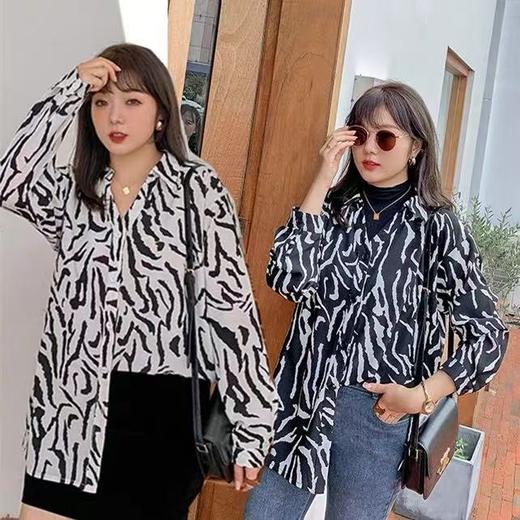 【诗铭洛可】W320衬衫斑马宽松显瘦长袖衫B3-1 商品图0