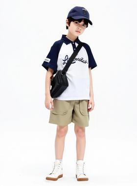 佐丹奴童装25年新款橡筋头抽绳休闲短裤（冰冰裤）03105222