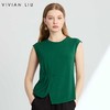 VIVIAN LIU R2447310 25春季女装圆领腰部捏褶不规则砍袖针织衫 商品缩略图0