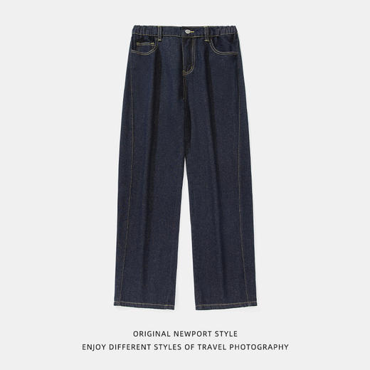 【复古原牛明线设计牛仔裤】男2025新款美式休闲长裤分割廓形裤子 商品图4