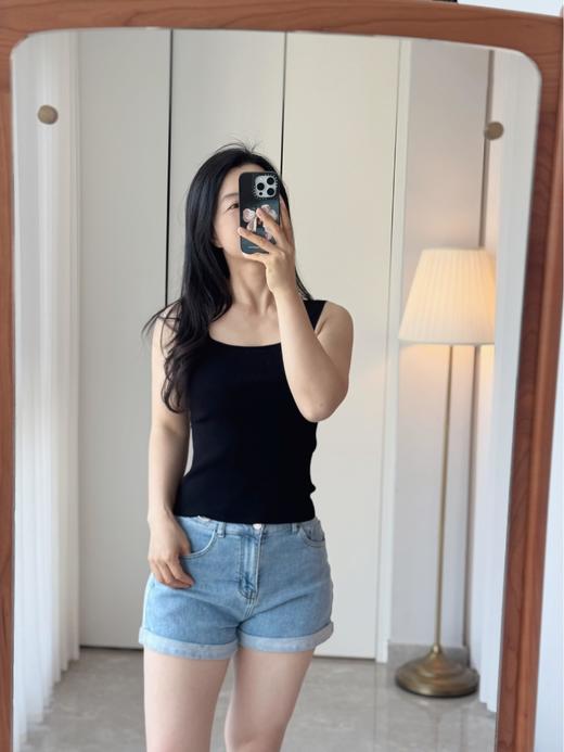 【秋天的百搭小背心】高端双曲面料 无袖背心  天鹅颈方领上衣  夏日清爽不粘腻  久穿不变形  可外穿可内搭背心通勤约会搭子 商品图10