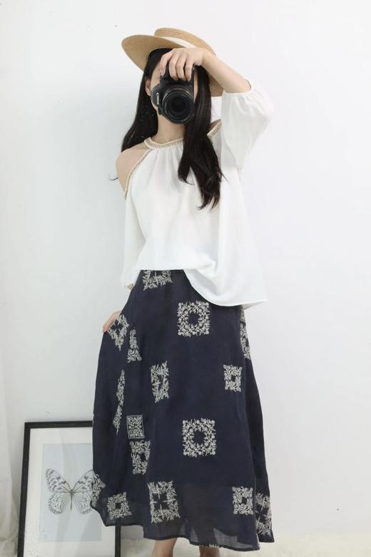 LPIUTY品牌直发！苎麻刺绣半身裙 C21925133 商品图2