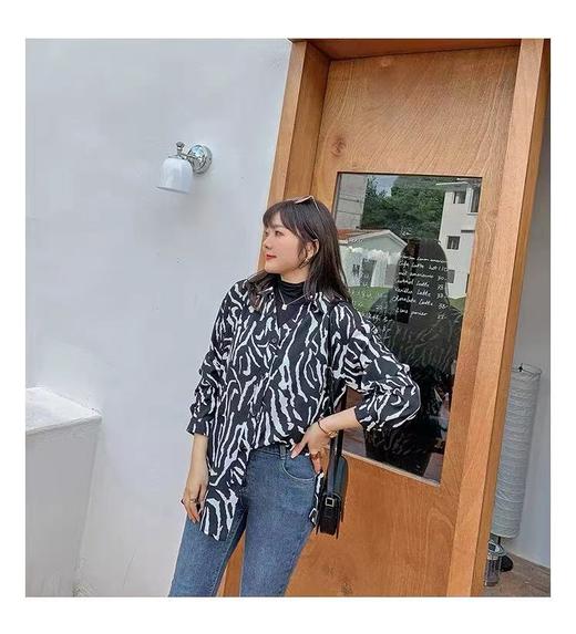 【诗铭洛可】W320衬衫斑马宽松显瘦长袖衫B3-1 商品图1