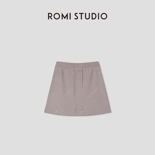 ROMI STUDIO 超细支莱赛尔混纺弹力抽绳松紧腰半身短裙RWCRXG3875 商品图0
