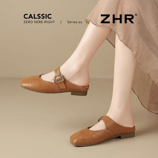 ZHR则则方头穆勒拖鞋2025夏季新款玛丽珍包头拖后跟懒人单鞋外出 商品图8