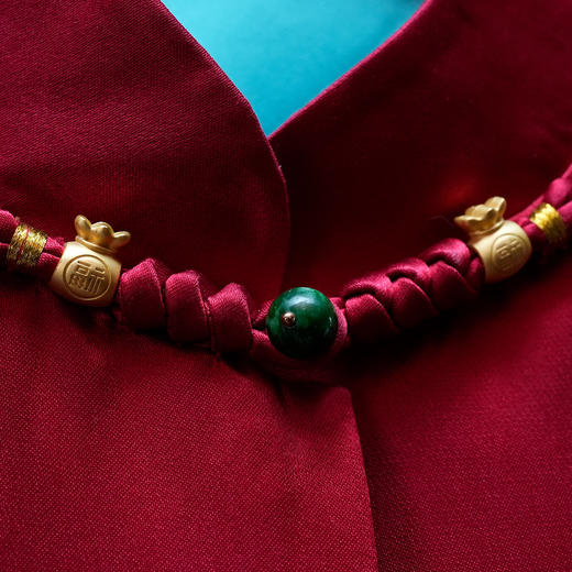 桑蚕丝山水刺绣马甲 商品图3