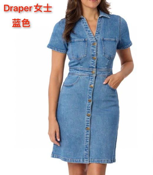 Draper女士短袖牛仔连衣裙，美国直邮特价340元🉐包税包邮到手了🔥复古牛仔遇上现代剪裁，尽显率性魅力 商品图0