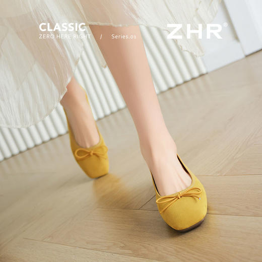 ZHR则则马卡龙浅口单鞋芭蕾风粗跟一脚蹬2025新款法式玛丽珍女鞋 商品图4