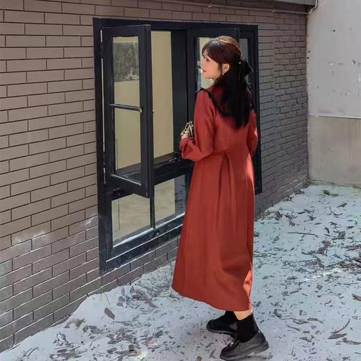 双十二福利！【诗铭洛可】XC7857连衣裙高级感翻领小标刺绣长袖裙 商品图4