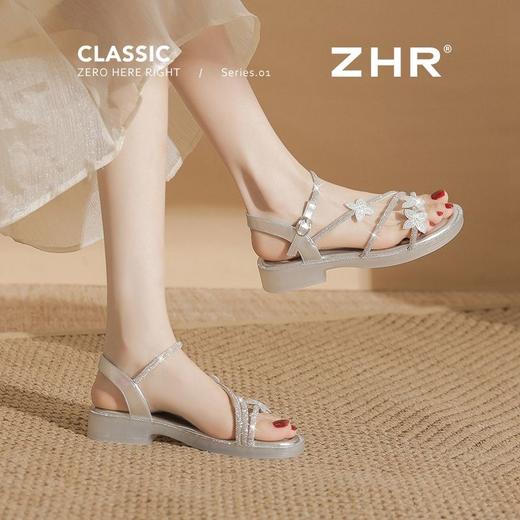 ZHR则则水钻花朵细钻凉鞋女鞋2025夏季新款时髦舒适透气耐穿凉鞋 商品图8