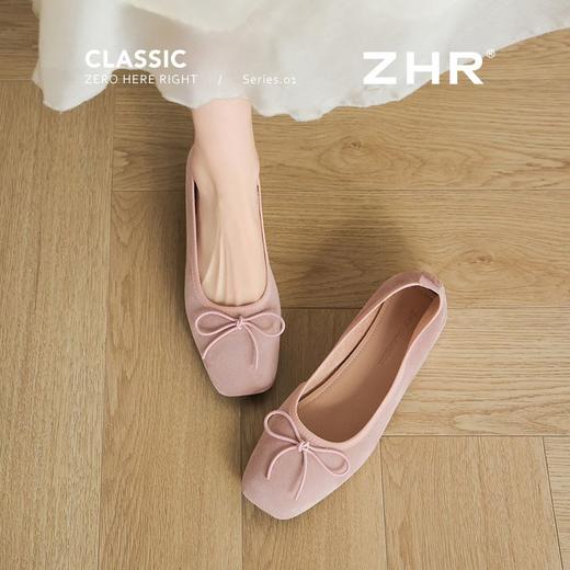 ZHR则则马卡龙浅口单鞋芭蕾风粗跟一脚蹬2025新款法式玛丽珍女鞋 商品图1