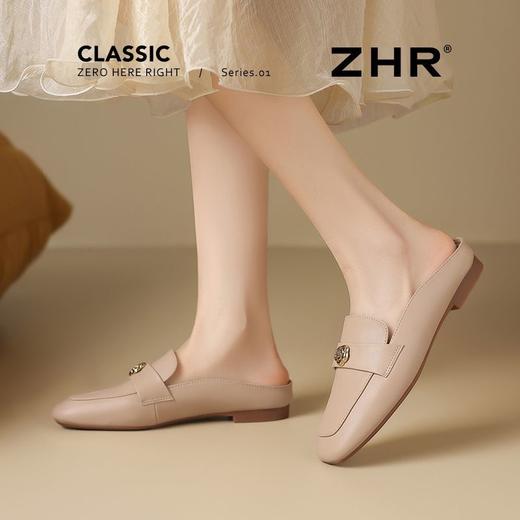 ZHR则则方头山茶花穆勒拖鞋女鞋2025新款优雅山茶花舒适透气单鞋 商品图9