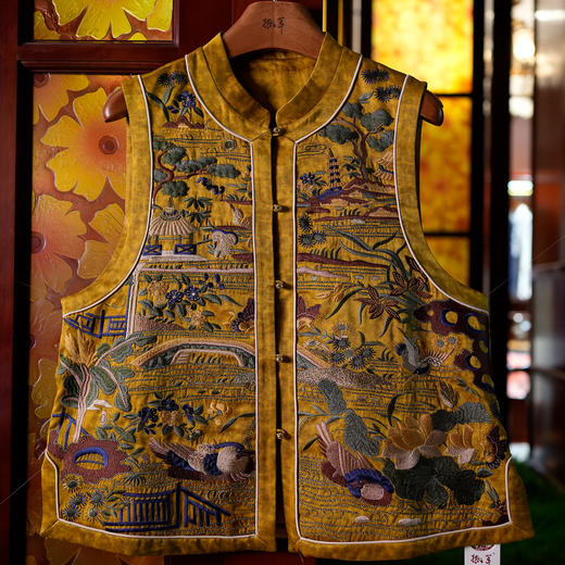 香云纱重工刺绣马甲 商品图0