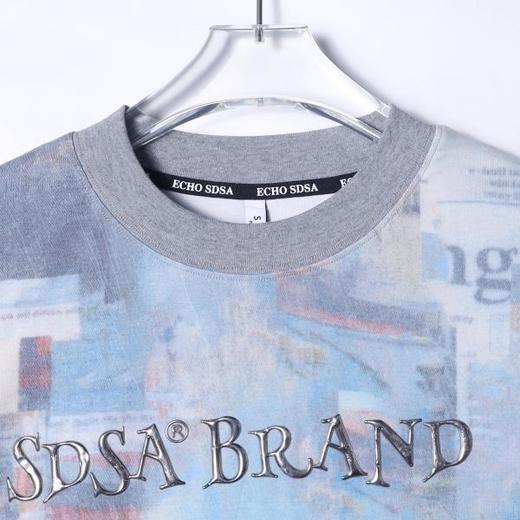 T3817夏季高级感新款男士韩系小众立体字母短袖T恤百搭宽松圆领上衣 商品图2