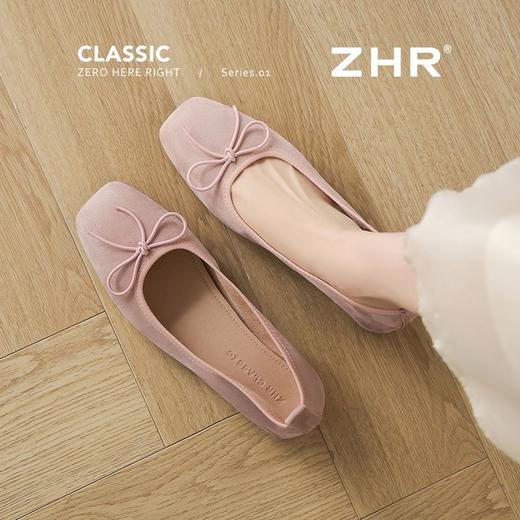 ZHR则则马卡龙浅口单鞋芭蕾风粗跟一脚蹬2025新款法式玛丽珍女鞋 商品图0