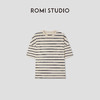 ROMI STUDIO 桑蚕丝汉麻天丝混纺复古条纹宽松短袖T恤 RWCRS84186【发货时间：25-30天】 商品缩略图0