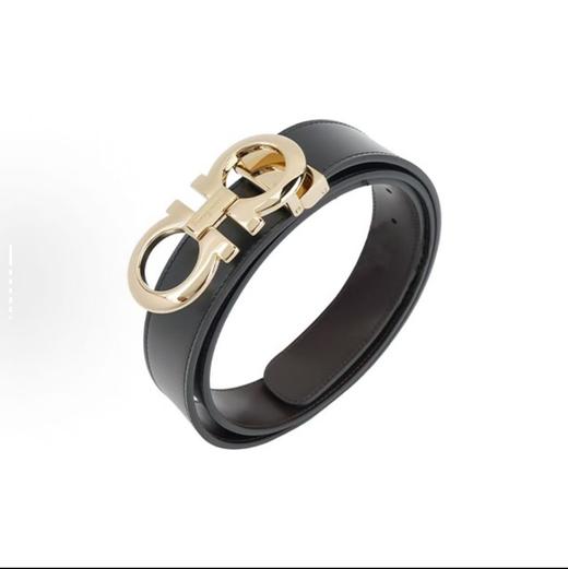 FERRAGAMO菲拉格慕 气质板扣式 牛皮 皮带 男款 黑色 3.5cm 商品图2