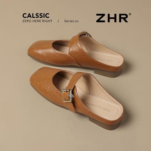 ZHR则则方头穆勒拖鞋2025夏季新款玛丽珍包头拖后跟懒人单鞋外出 商品图9