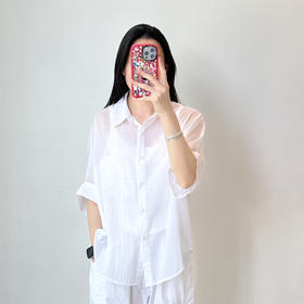 轻薄微透衬衫 松弛感宽松简衬衣