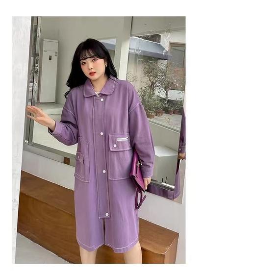 双十二福利！【诗铭洛可】XC7558 工装明线牛仔可抽绳风衣外套 商品图1