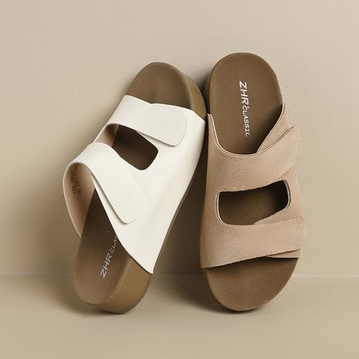ZHR凉鞋女2025新款夏季外穿百搭魔术贴配裙子凉拖鞋厚底勃肯半托 商品图2