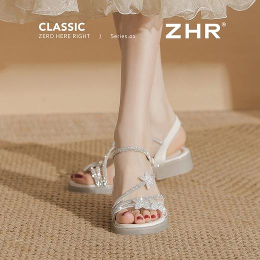 ZHR则则水钻花朵细钻凉鞋女鞋2025夏季新款时髦舒适透气耐穿凉鞋 商品图3