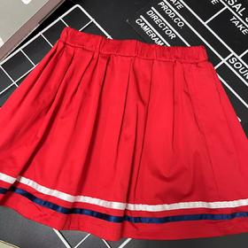 【选2件15元-NO退】155红色拼条短裙-微脏-喜出