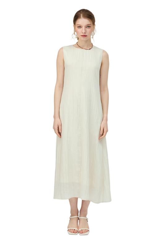 VIVIAN LIU V2534106 夏季新款圆领后背系扣无袖收腰优雅连衣裙 商品图5