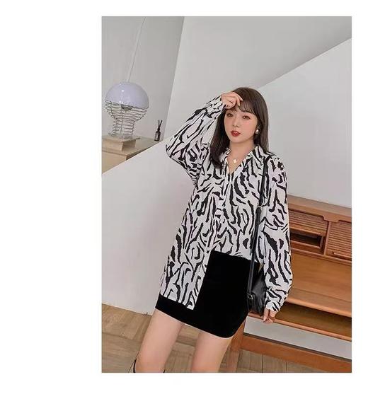 【诗铭洛可】W320衬衫斑马宽松显瘦长袖衫B3-1 商品图2