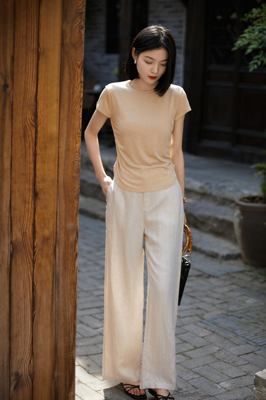 直筒裤王夏日天丝亚麻呼吸空气裤 商品图7