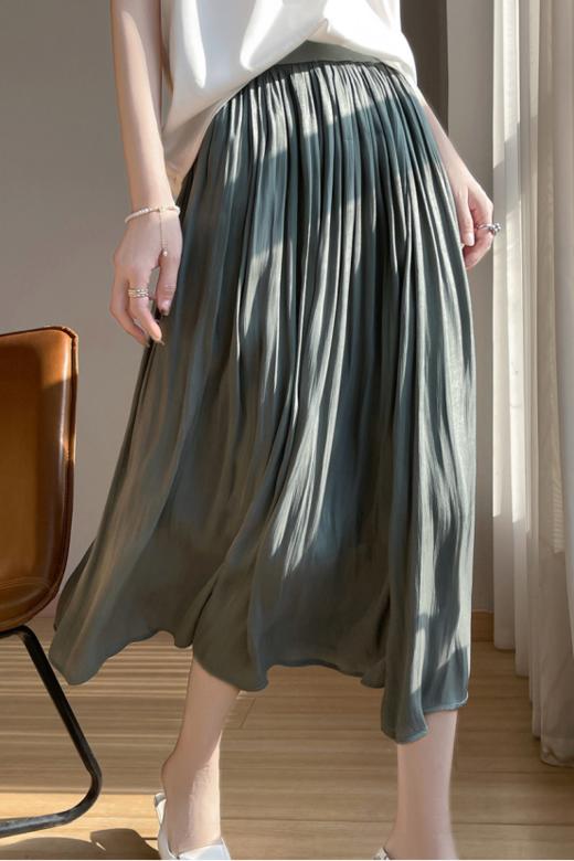 ❤️【MOMOTIABIN·流光大摆高腰半身裙YTMA74】很好的修饰了身材，☺️裙子上身飘逸大方，简约不简单，衬得皮肤白皙 🔥在浪漫约会中展现迷人风姿彰显优雅气质 商品图1