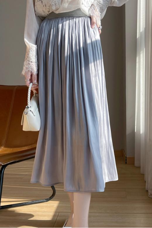 ❤️【MOMOTIABIN·流光大摆高腰半身裙YTMA74】很好的修饰了身材，☺️裙子上身飘逸大方，简约不简单，衬得皮肤白皙 🔥在浪漫约会中展现迷人风姿彰显优雅气质 商品图3