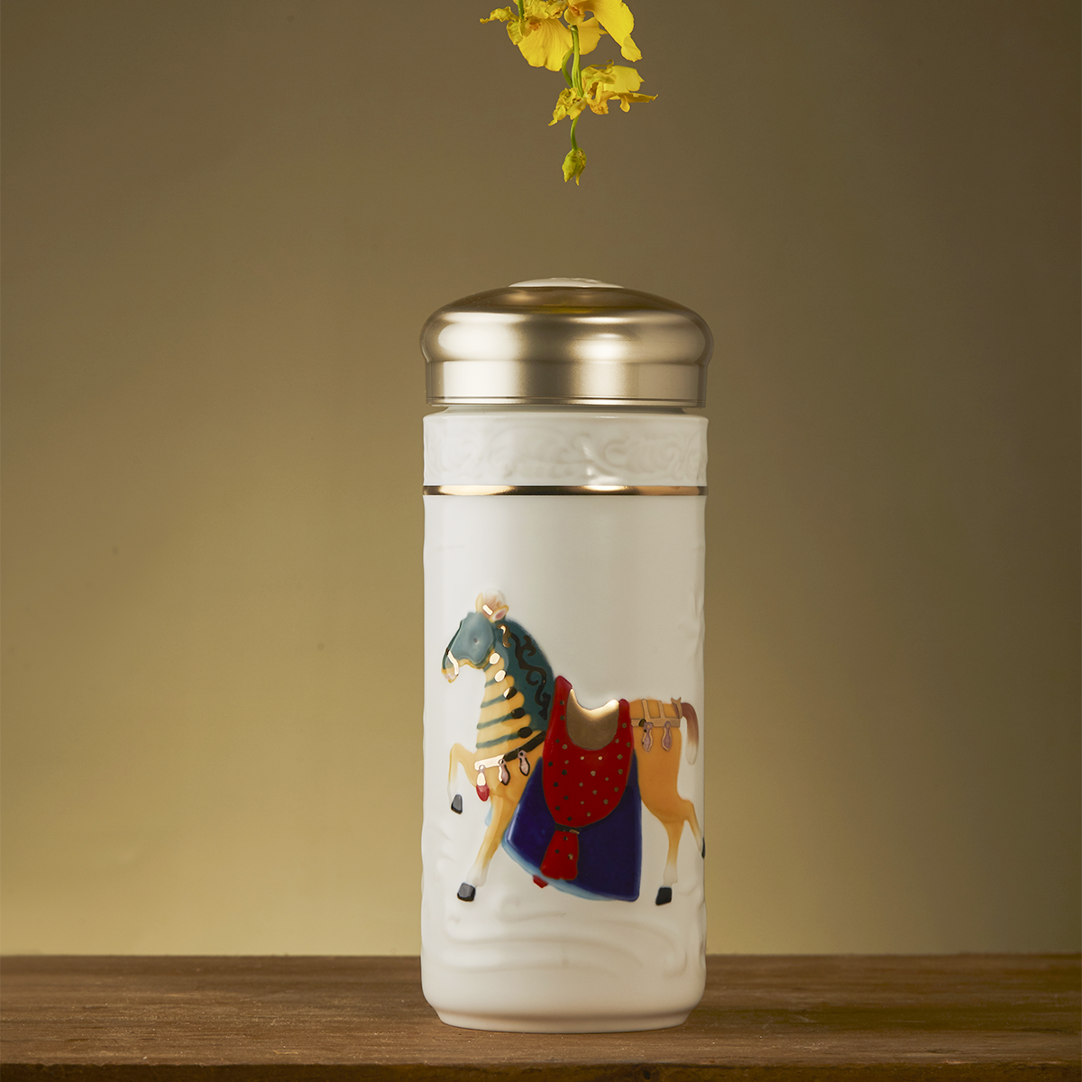 【马系列】盛世宝马随身杯彩釉系列 330ml双层