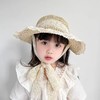 【夏季&暑假必备🌴】甜美森系儿童蕾丝草帽👒防晒遮阳透气不闷，2-8岁宝宝的沙滩好伙伴！韩版夏季儿童度假 沙滩帽蕾丝草帽 防晒遮阳帽子 商品缩略图2