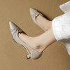 【预售5天】法式优雅网纱透气细跟高跟鞋女夏真皮尖头浅口凉鞋通勤工作鞋单鞋YCJX&H-8039 商品缩略图4