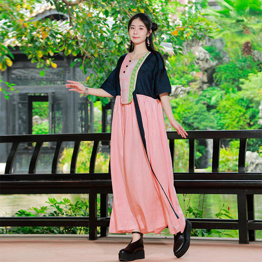 采粉谣撞色拼接连衣裙 | 现货加急发  商品图2