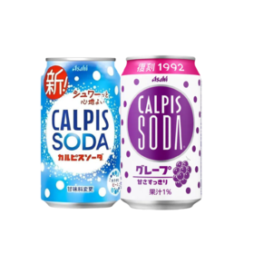 朝日可尔必思复刻葡萄乳酸风味/原味乳酸菌风味碳酸饮料350ml 酸甜适中口感清爽 021450/020372