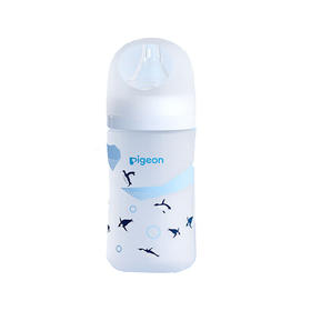 贝亲 硅胶彩绘玻璃奶瓶240mlM号企鹅【宝库优选】